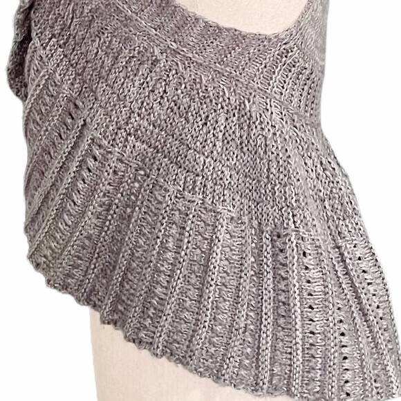 Mudd Y2K Sweater Vest Vintage Gray Shawl Collar Fall Sweater Shrug Size Medium - Picture 10 of 11